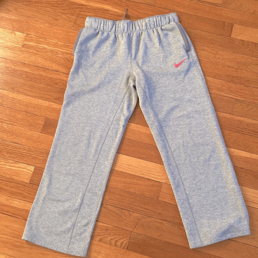 Nike Dri-fit Fleece Sweatpants, Gray, Youth Large